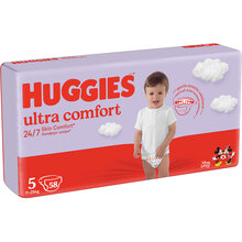 Подгузники HUGGIES Ultra Comfort 5 (12-22 кг) Mega 58 шт (5029053548784)