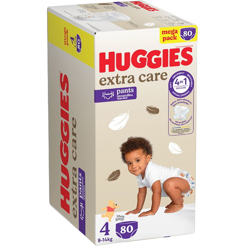 Підгузки-трусики HUGGIES Extra Care Розмір 4 (9-14 кг) Pants Box 80 шт (5029053582405) Тип підгузки-трусики