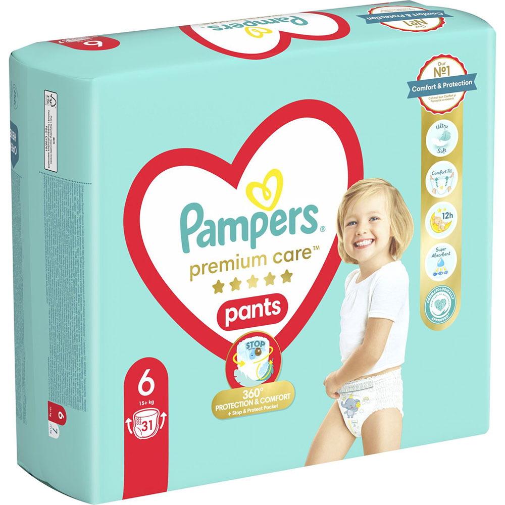 Подгузники PAMPERS Premium Care Extra large 6 +15кг 31 шт (8001090759917) Количество в упаковке 31