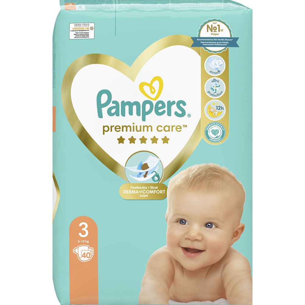 Подгузники Pampers Premium Care Размер 3 (6-10 кг) 40 шт (8001090379337)