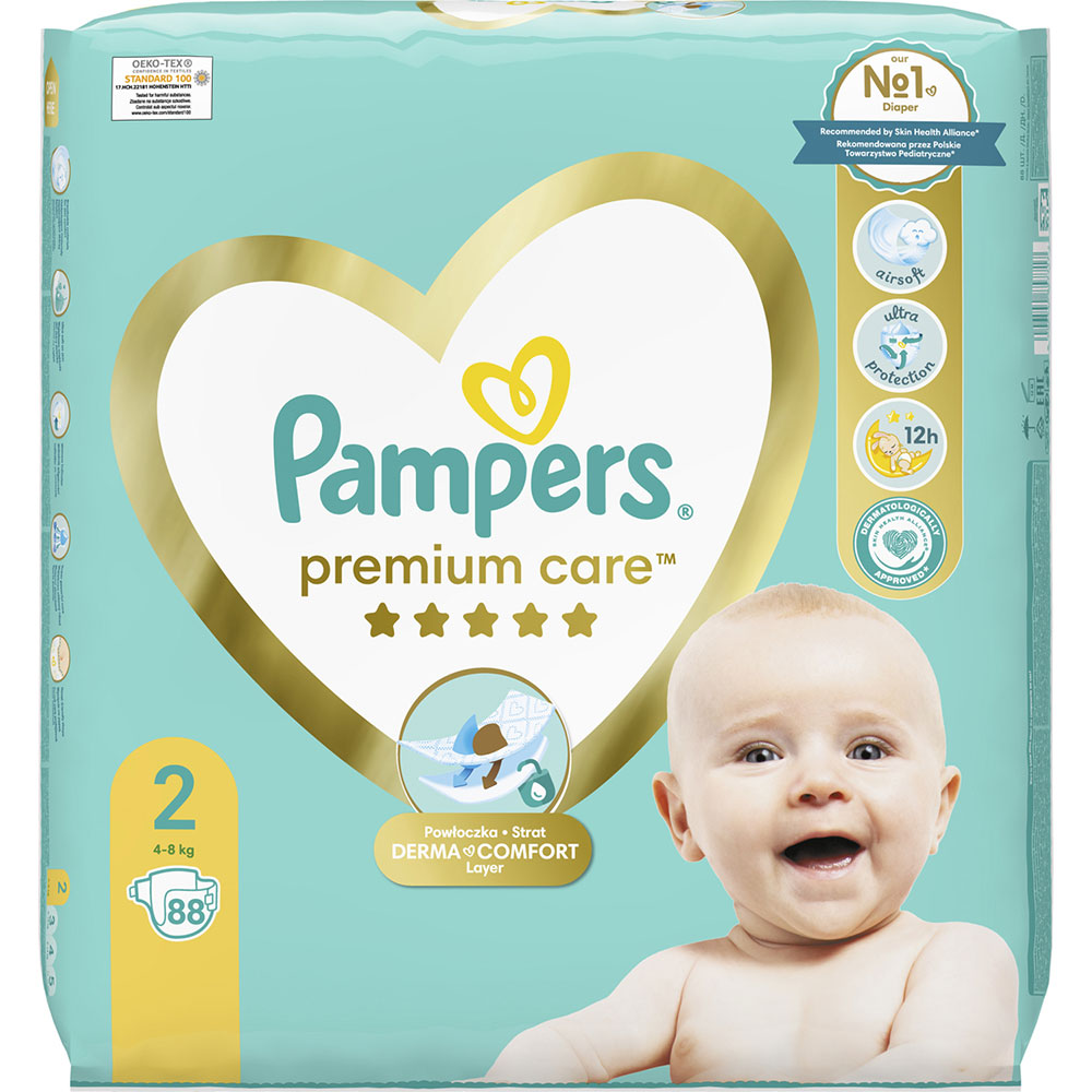 Підгузки Pampers Premium Care Розмір 2 (4-8 кг) 88 шт (8006540857717) Тип підгузки