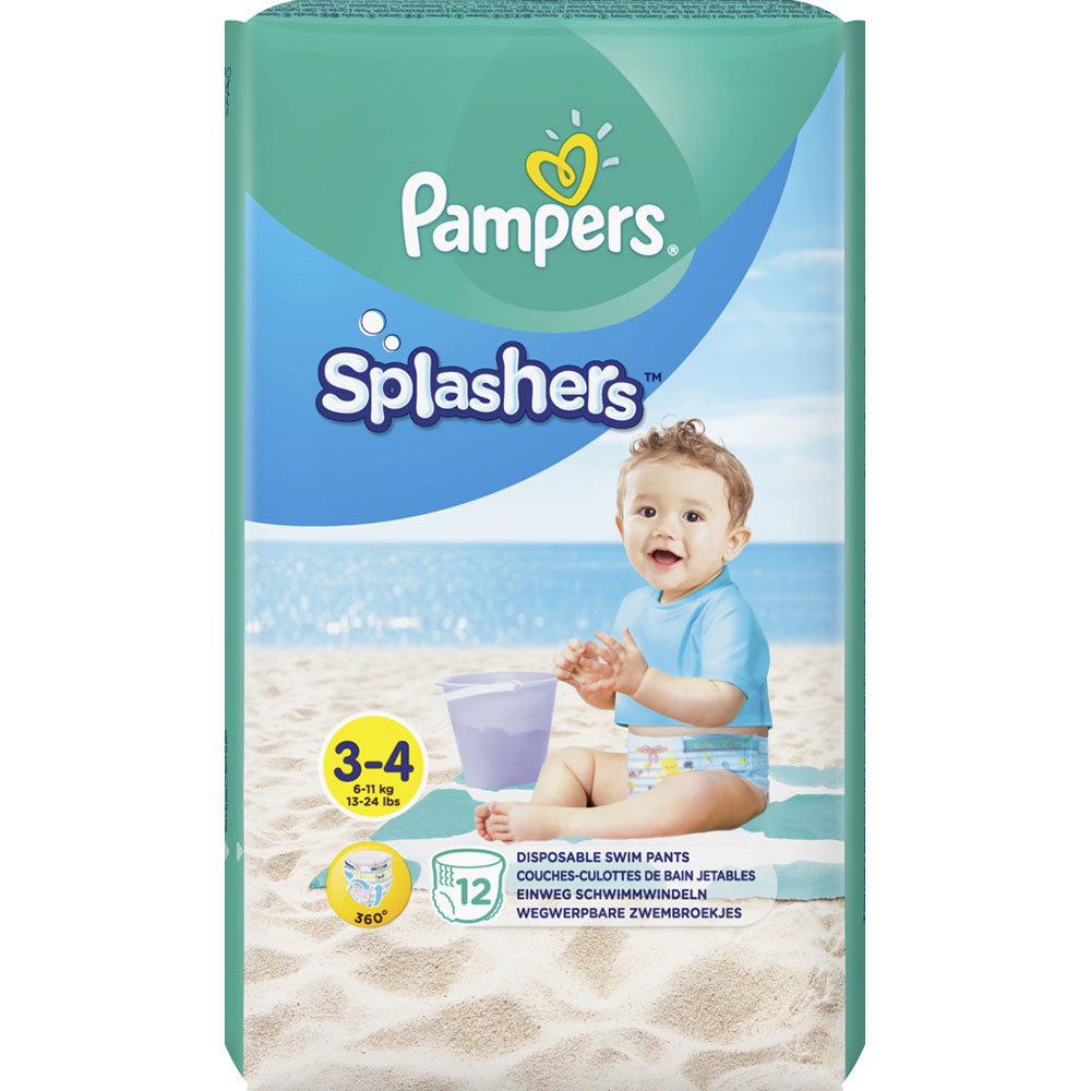 Подгузники Pampers для плавания Splashers Размер 3-4 (6-11 кг) 12 шт (8001090698346) Тип подгузники-трусики