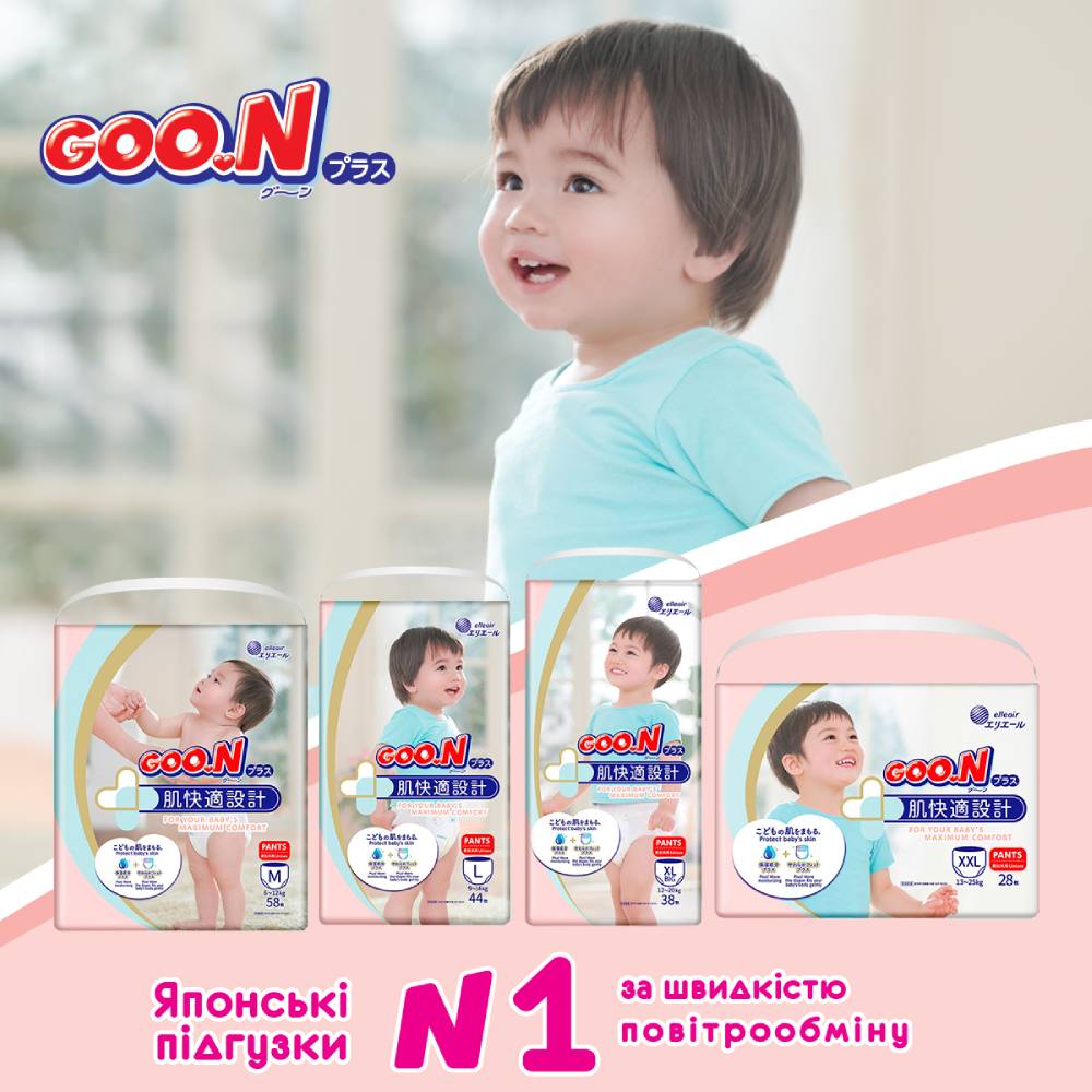 В інтернет магазині Підгузки-трусики GOO.N PLUS 6-12 кг 58 шт М (843339)