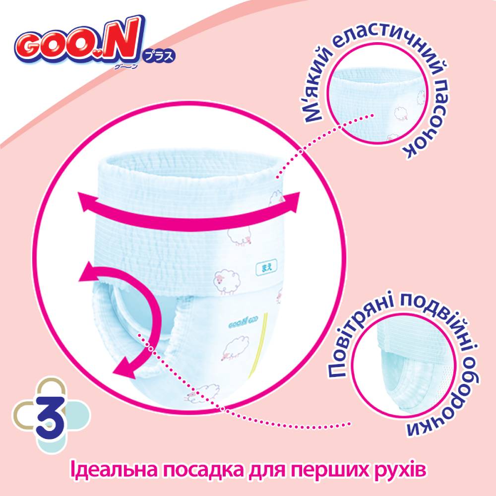 Підгузки-трусики GOO.N PLUS 6-12 кг 58 шт М (843339) Для універсально