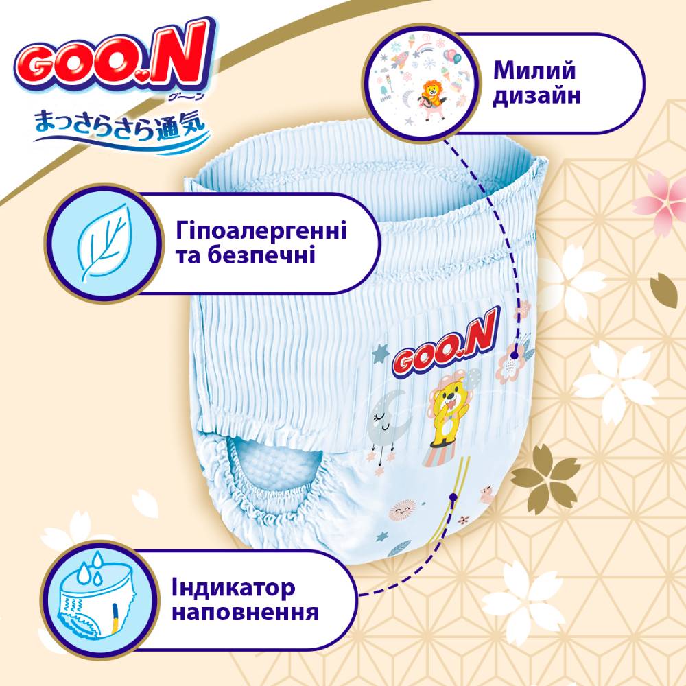 Подгузники-трусики GOO.N PREMIUM SOFT 7-12 кг 50 шт (F1010101-156) Для универсально