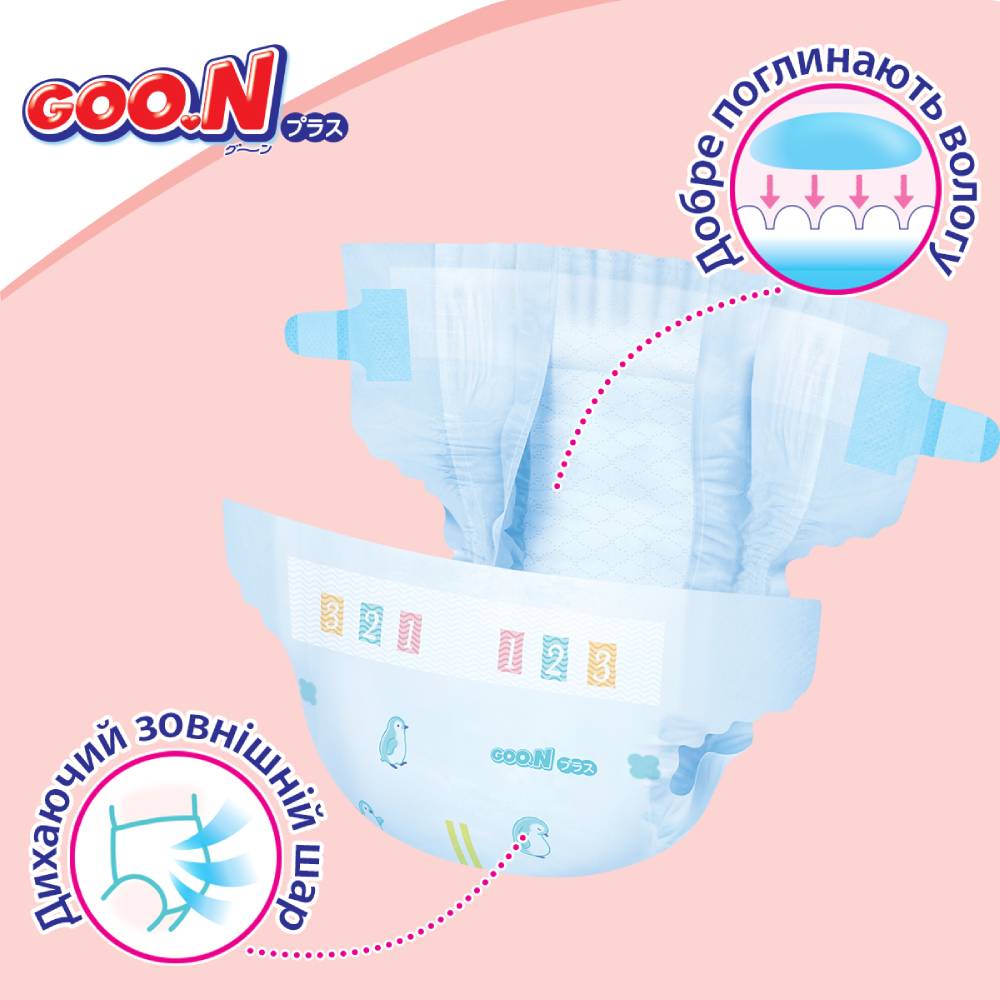 Фото Подгузники GOO.N PLUS 4-8 кг 70 шт (21000627)