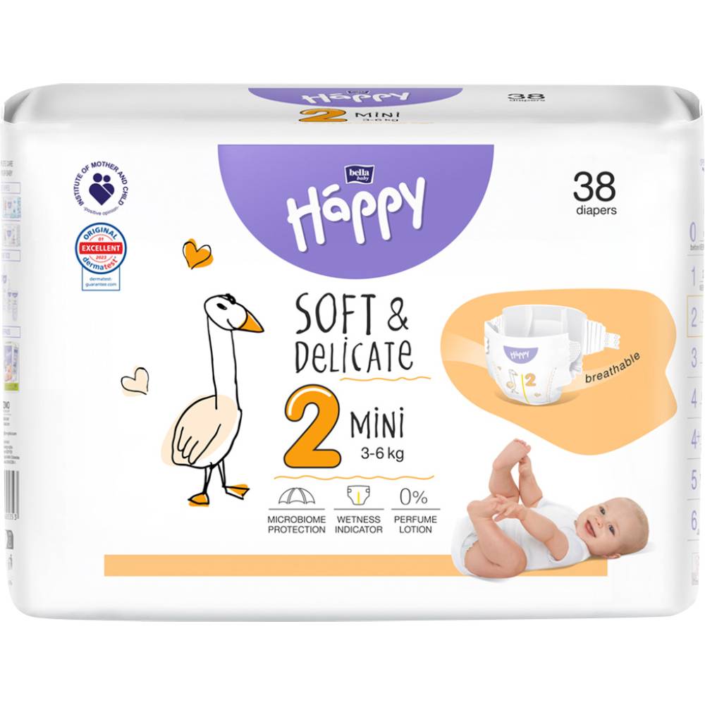 Подгузники HAPPY HAPPY BABY Mini 3-6 кг 38 шт (BB-054-MI38-W01)