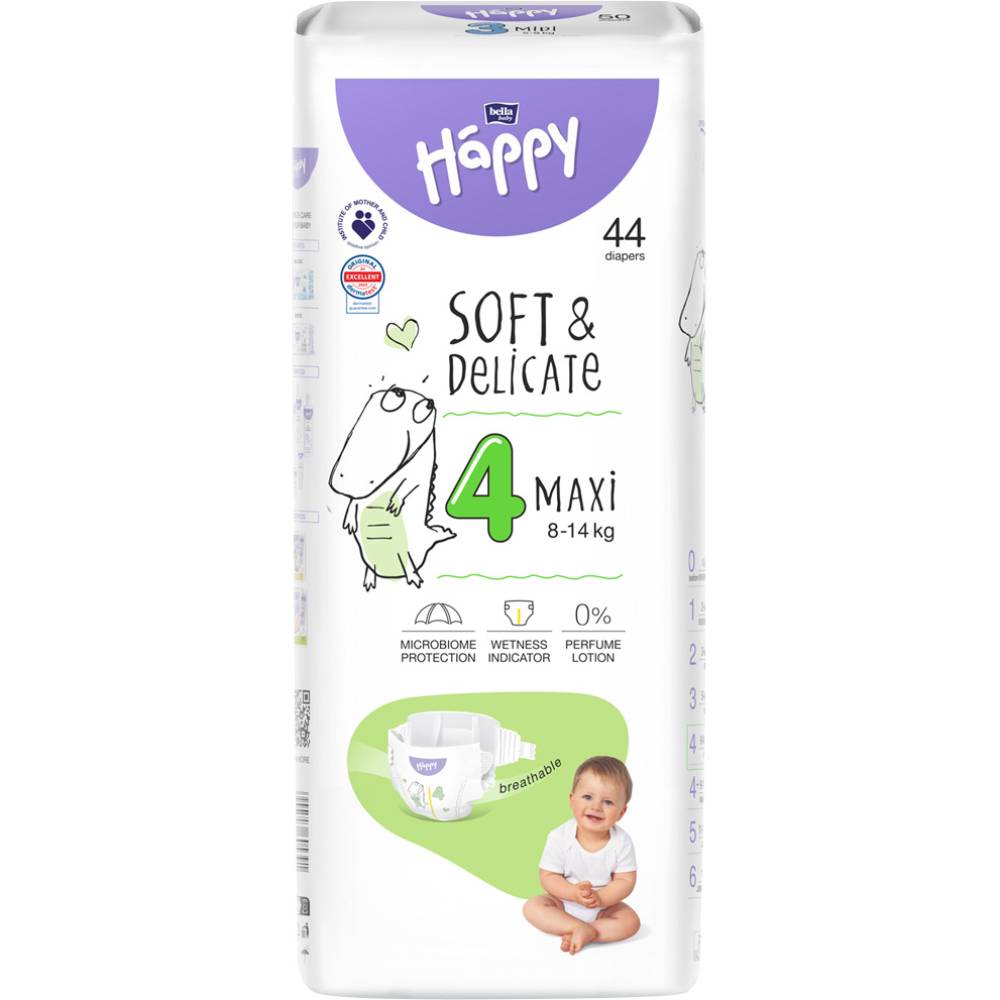 Підгузки HAPPY HAPPY BABY Maxi 8-14 кг 44 шт (BB-054-LU44-W01)