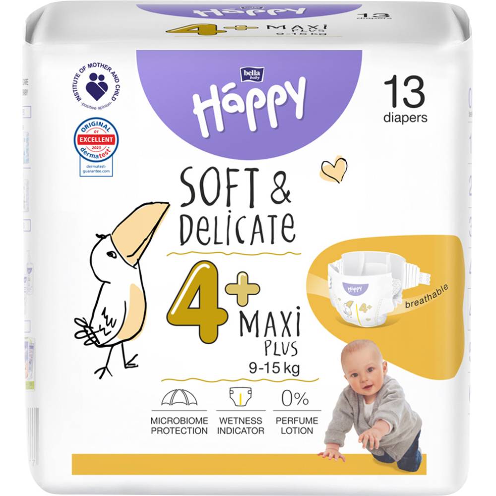 Підгузки HAPPY HAPPY BABY Maxi Plus 9-15 кг 13 шт (BB-054-LX13-W01)