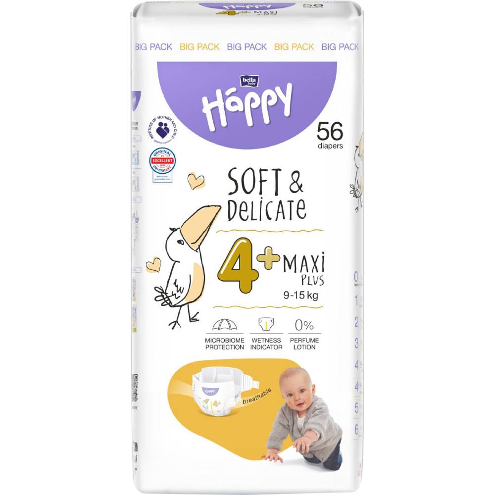 Підгузки HAPPY HAPPY BABY Maxi Plus 9-15 кг 56 шт (BB-054-LX56-W01)