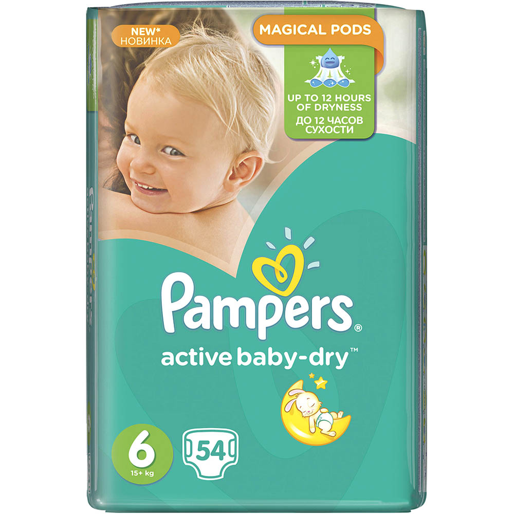 Підгузники PAMPERS ActiveBaby-Dry ExtraLarge 15+кг 54шт (4015400244875)