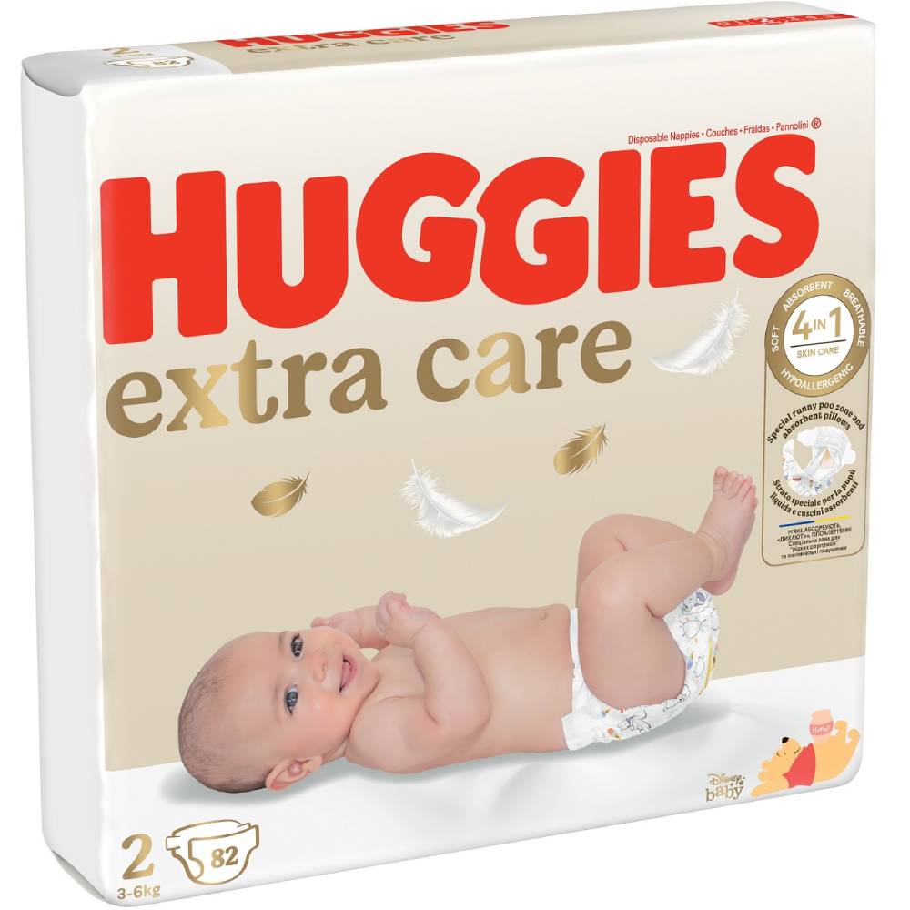 Підгузки HUGGIES Extra Care Mega 2 (3-6 кг) 82 шт (5029053578088) Тип підгузки