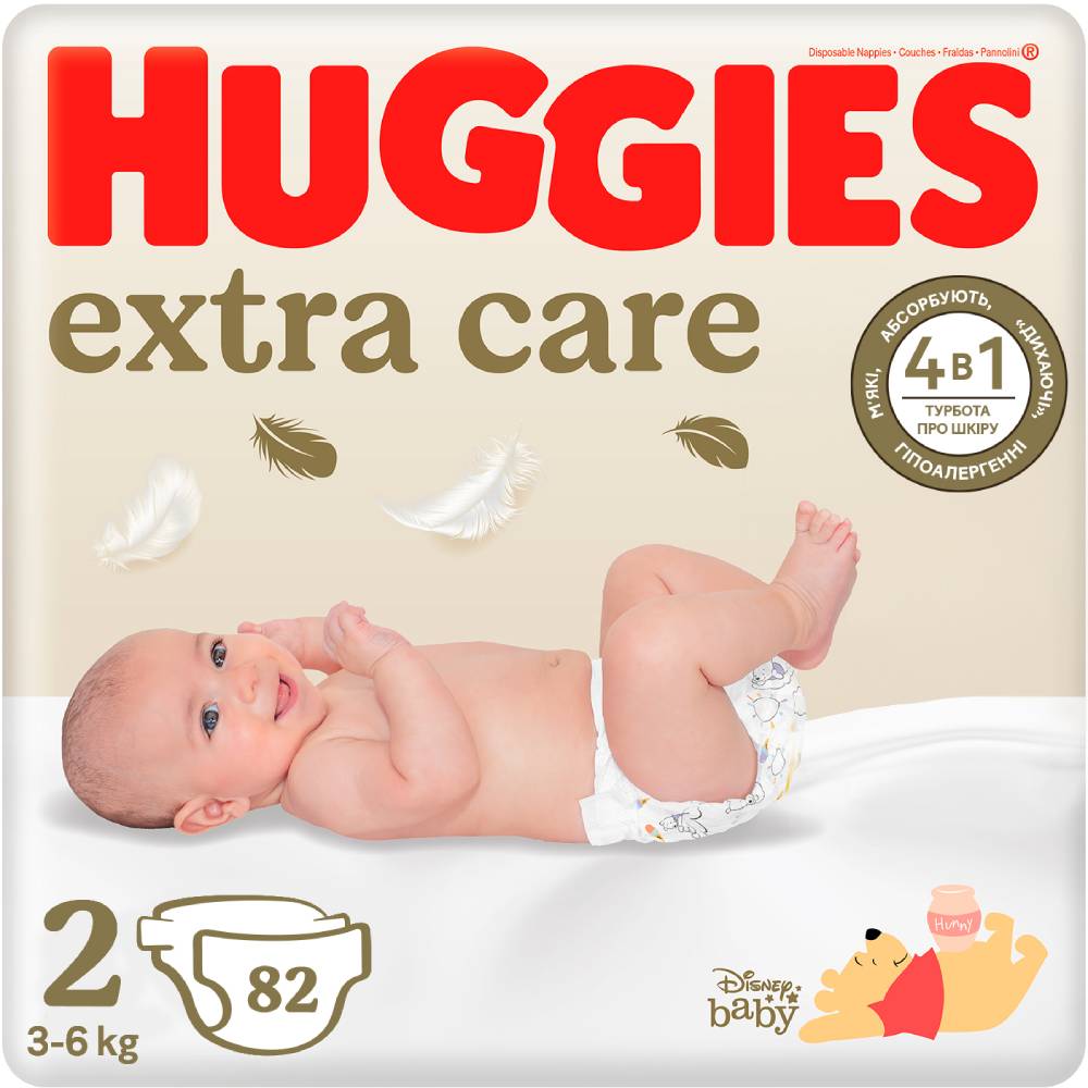 Подгузники HUGGIES Extra Care Mega 2 (3-6 кг) 82 шт (5029053578088)