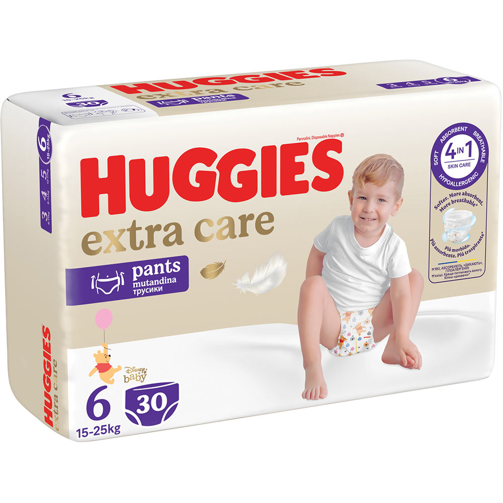 Подгузники-трусики HUGGIES Extra Care Pants 6 15-25кг Mega 30 шт. (5029053582436) Тип подгузники-трусики