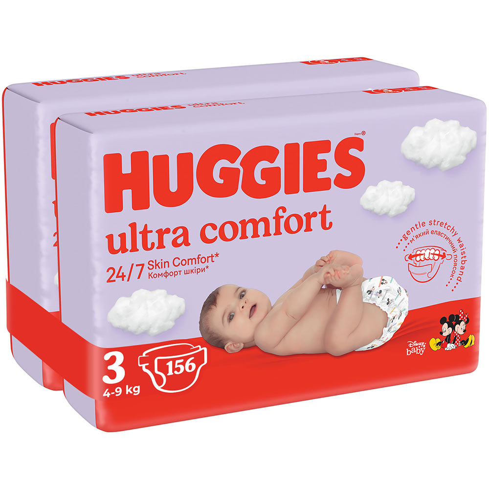 Подгузники HUGGIES Ultra Comfort 3 4-9 кг M-pack 156 шт (5029053590516) Тип подгузники