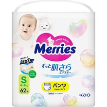 Підгузки-трусики MERRIES S 4-8 кг 62 шт SJ (4901301425867)