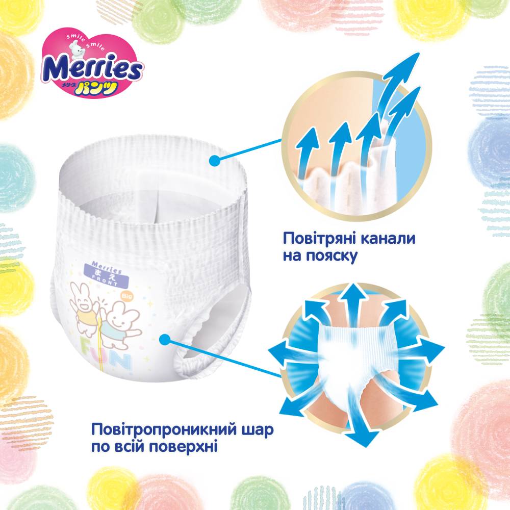 В Фокстрот Подгузники-трусики MERRIES XL 12-22 кг 50 шт UJ (4901301425928)