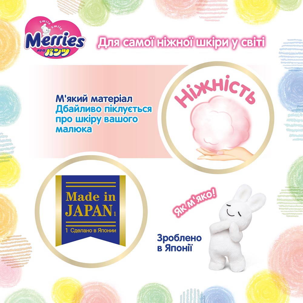 Фото Підгузки-трусики MERRIES M 6-11 кг 52 шт SJ (4901301418579)