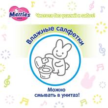 Влажные салфетки MERRIES Flushable Смываются 64 шт (4901301239983)