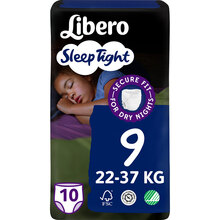 Підгузки Libero Sleep Tight 9 (22-37 кг) 10 шт (7322541180786)