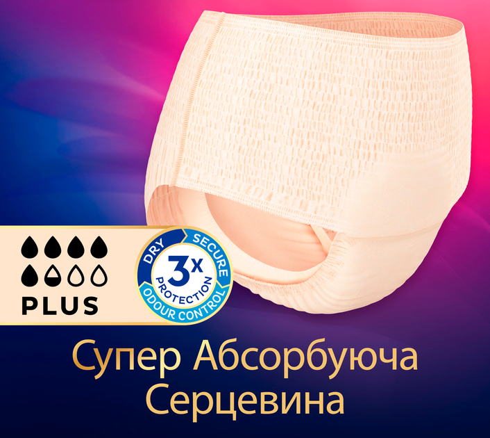 Трусы-подгузники TENA Lady Pants Plus M 4x9p Creme East для женщин (7322540920772) Количество в упаковке 9