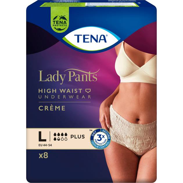 Трусы-подгузники TENA Lady Pants Plus L 4x8p Creme East (7322540920796) Тип подгузники для взрослых