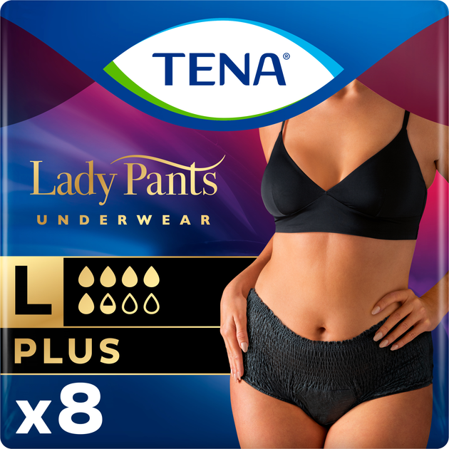 Труси-підгузки TENA Lady Pants Plus L 4x8 Black East для жінок (7322541130750)