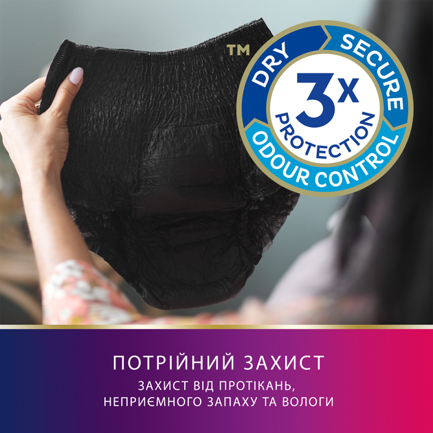 Труси-підгузки TENA Lady Pants Plus L 4x8 Black East для жінок (7322541130750) Вид одноразові