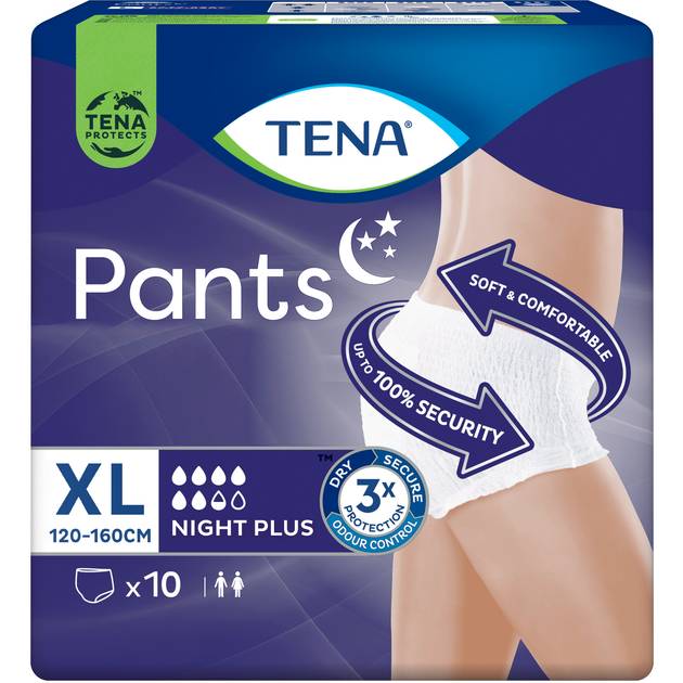 Труси-підгузки TENA Pants Plus Night XL для дорослих 10шт (7322542133569) Тип підгузки-трусики для дорослих