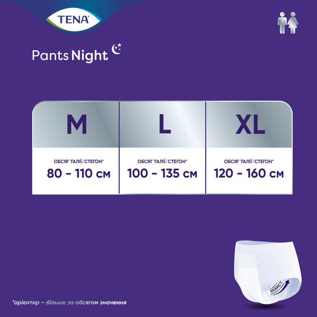 Покупка Труси-підгузки TENA Pants Plus Night XL для дорослих 10шт (7322542133569)