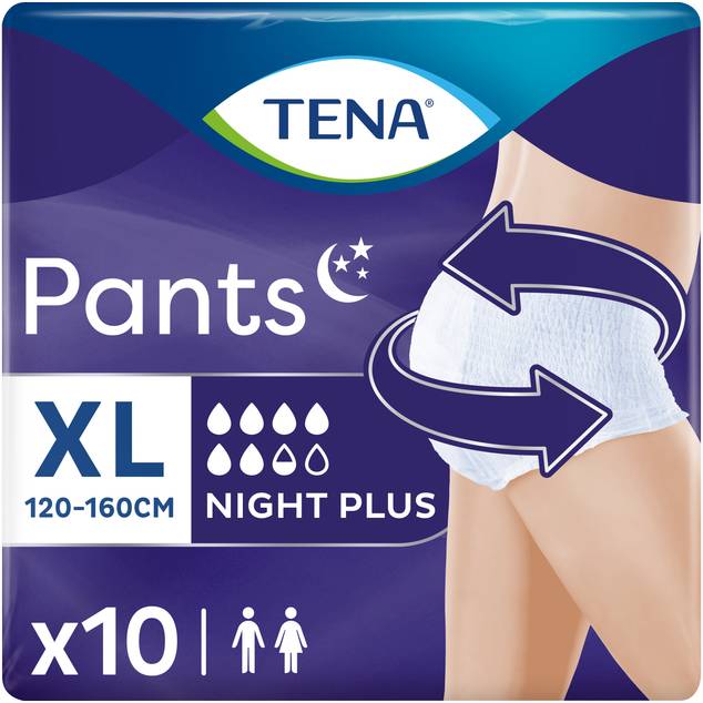 Труси-підгузки TENA Pants Plus Night XL для дорослих 10шт (7322542133569)