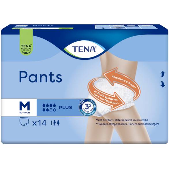 Трусы-подгузники TENA Pants Plus M 14шт для взрослых (7322541773513) Тип подгузники-трусики для взрослых