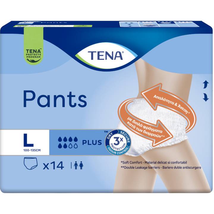 Труси-підгузки TENA Pants Plus L 14шт для дорослих (7322541773582) Тип підгузки-трусики для дорослих