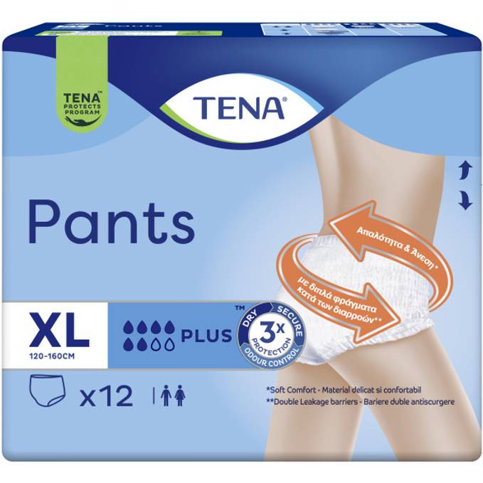 Труси-підгузки TENA Pants Plus XL 12шт для дорослих (7322541773643) Тип підгузки-трусики для дорослих