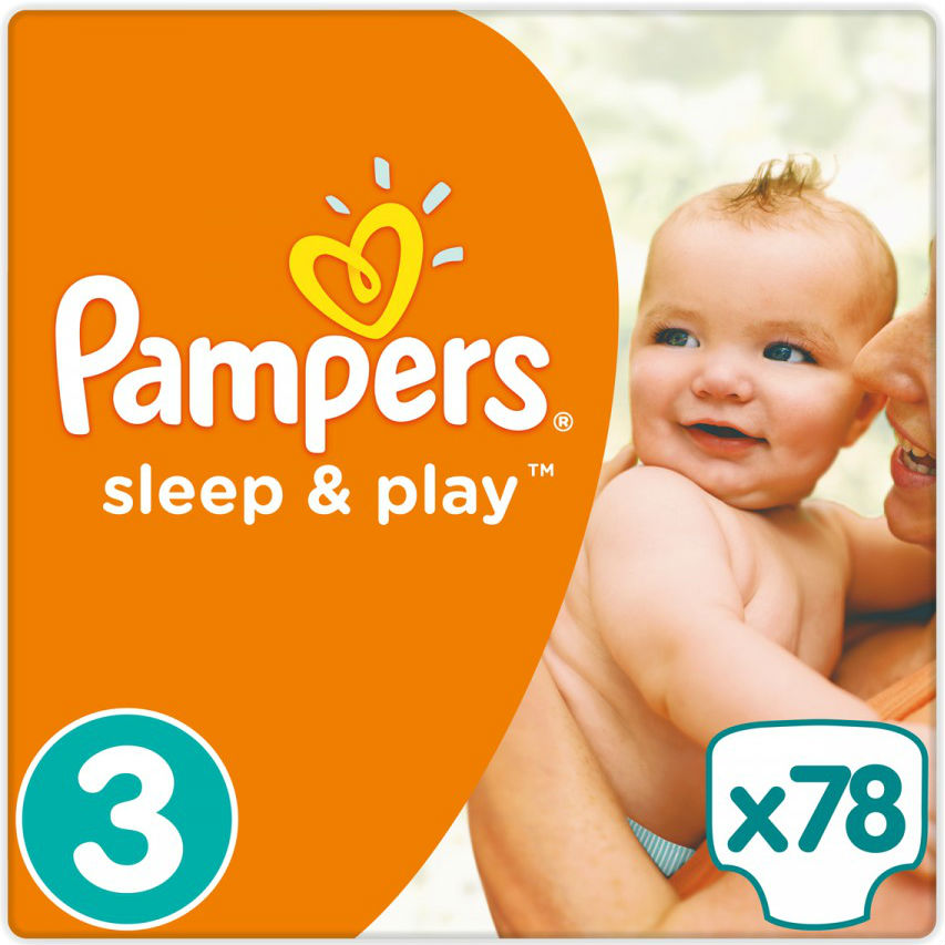 

Подгузники PAMPERS Sleep&Play Midi 3 (6-10 кг) 78 шт (8001090669094), Дит.підгуз.Sleep & PlayMidi(6-10кг)Уп78