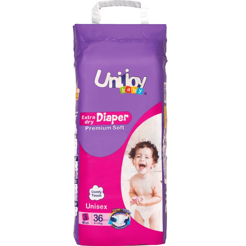 Подгузники UNIJOY Soft М 6-9 кг 36 шт (6998526216187)