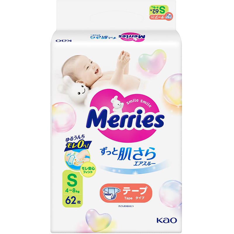 Подгузники MERRIES SJ S 4 - 8 кг 62 шт (4901301437709) Подгузники MERRIES SJ S 4 - 8 кг 62 шт (4901301437709)