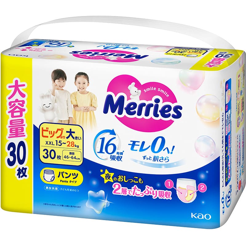 Трусики-підгузки MERRIES UJ XXL 15 - 28 кг 30 шт (4901301442970) Тип підгузки-трусики