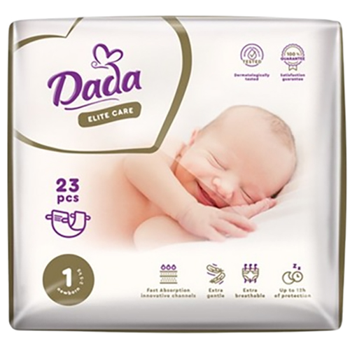 Підгузки DADA Elite Care Newborn 1 2-5 кг 23 шт (4820174981075) Підгузки DADA Elite Care Newborn 1 2-5 кг 23 шт (4820174981075)