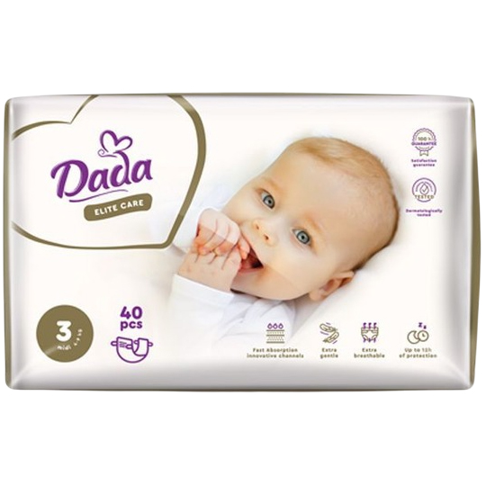 Підгузки DADA Elite Care MIDI 3 4-9 кг 40 шт (4820174981099) Підгузки DADA Elite Care MIDI 3 4-9 кг 40 шт (4820174981099)