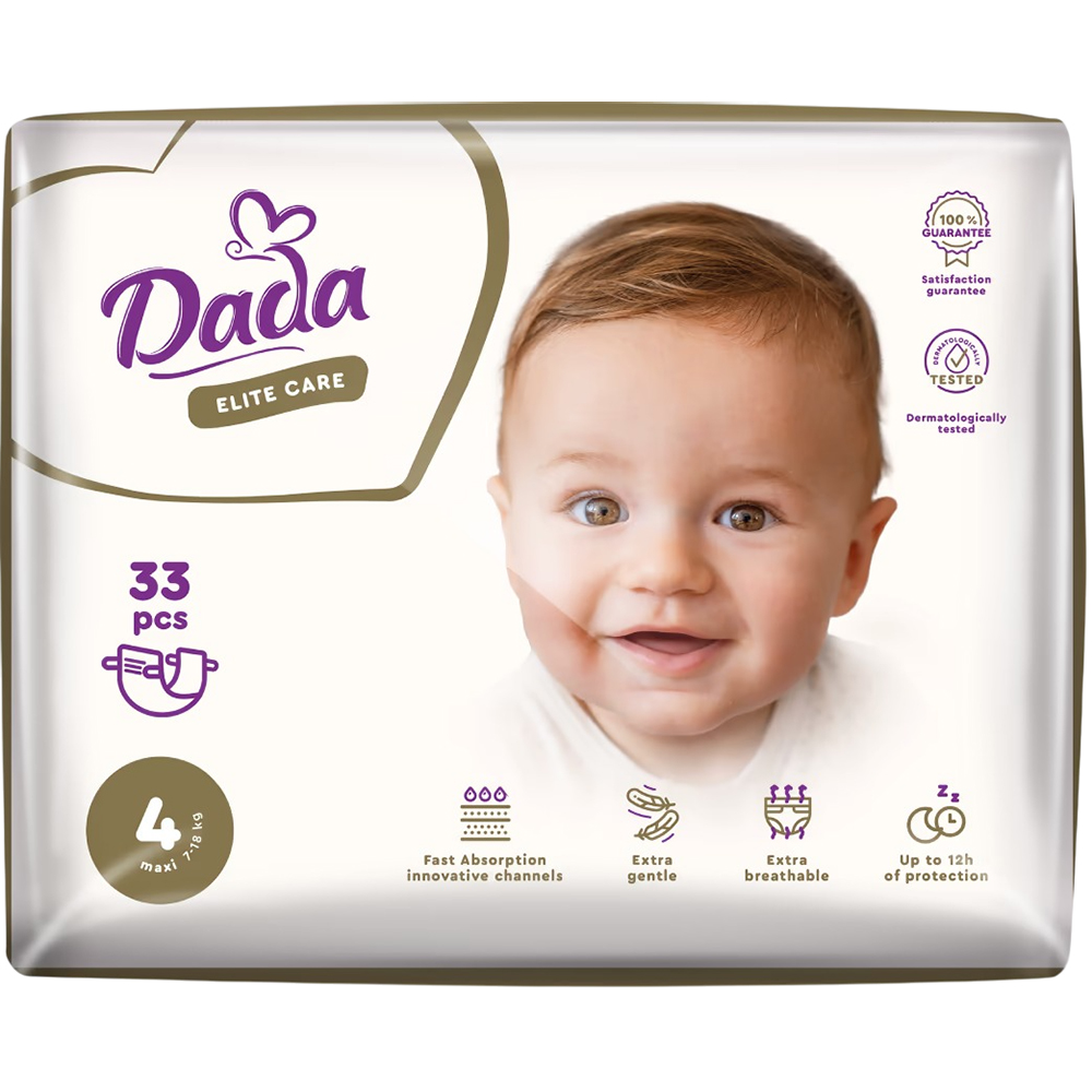 Підгузки DADA Elite Care Maxi 4 7-18 кг 33 шт (4820174981105) Підгузки DADA Elite Care Maxi 4 7-18 кг 33 шт (4820174981105)