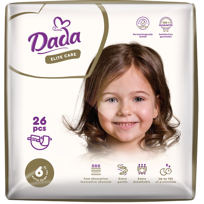 Підгузки DADA Elite Care Extra Large 6 16+ кг 26 шт (4820174981129) Підгузки DADA Elite Care Extra Large 6 16+ кг 26 шт (4820174981129)