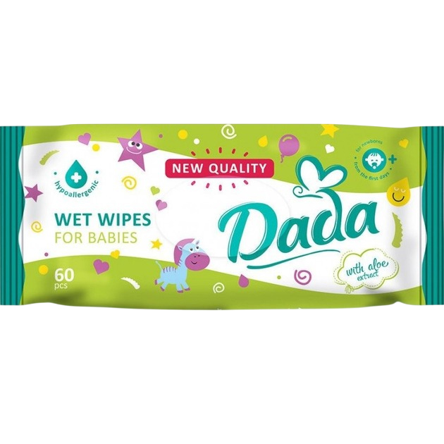 Вологі серветки DADA з екстрактом алое 60шт (4820174980375)