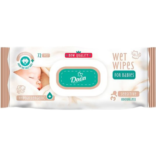 Вологі серветки DADA Sensitive 72 шт (4820174980399)