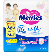 Подгузники MERRIES XXL 15-28 кг 24 шт (SJ) (320314)