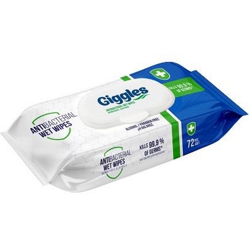 Вологі серветки GIGGLES антибактеріальні 72 шт (8680131205189)