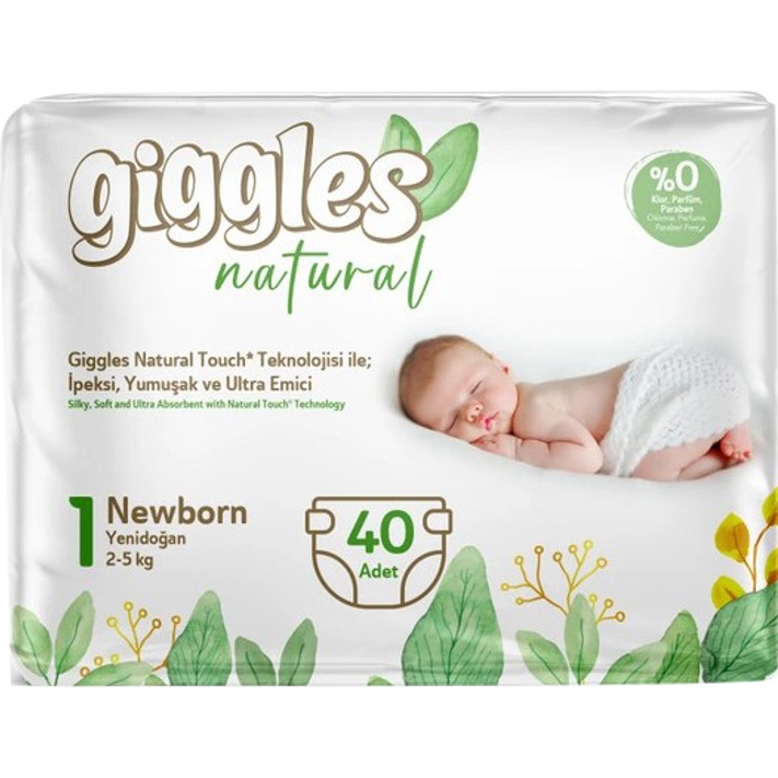 Підгузки GIGGLES Natural 1 Newborn 2-5 кг 40 шт (8680131206377)