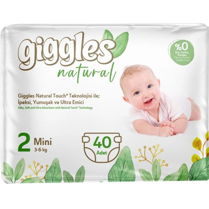 Підгузки GIGGLES Natural 2 Mini 3-6 кг 40 шт (8680131206384)