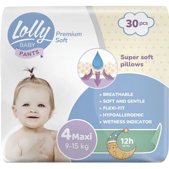 Підгузки LOLLY Premium Soft Maxi 4 30 шт (4820174980993)