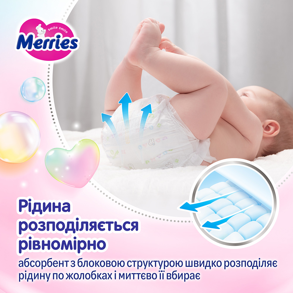 Замовити Підгузки MERRIES M 6-11 кг 52 шт (SJ) (325064)